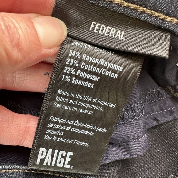 PAIGE NWOT Federal Straight Slim Fit Jeans Men's Size 36 x 33 TRANSCEND Cellar - Picture 13 of 16